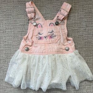 Easter Bunny Overalls with Tulle Skirt